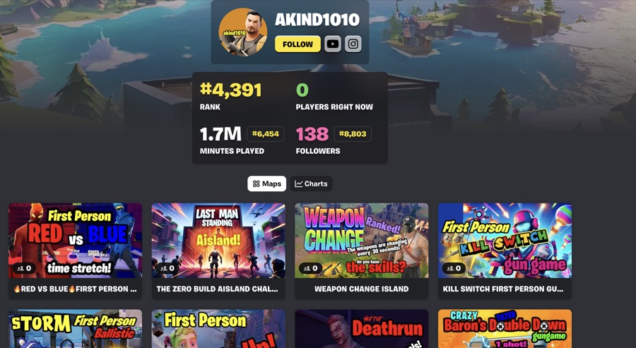 Fortnite Creative — original UEFN islands and mini-games