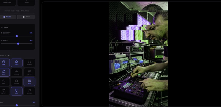 GlitchStream — audio-reactive video glitch tool