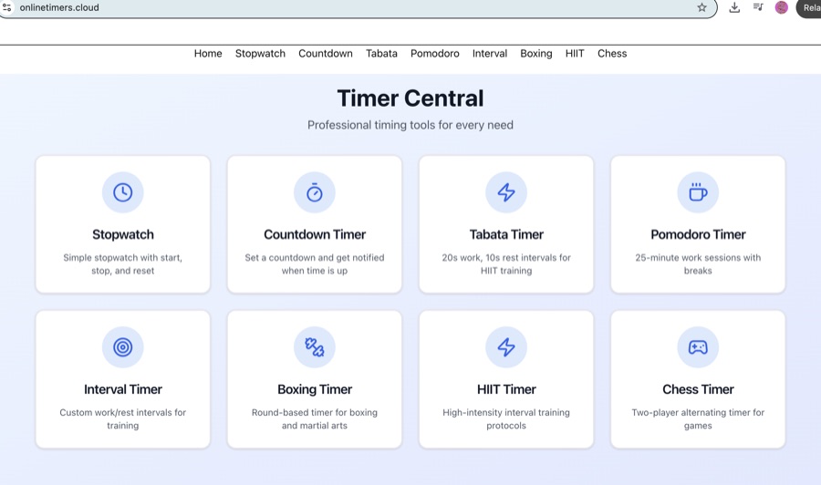 Online Timers Cloud — cloud-synced countdown timers
